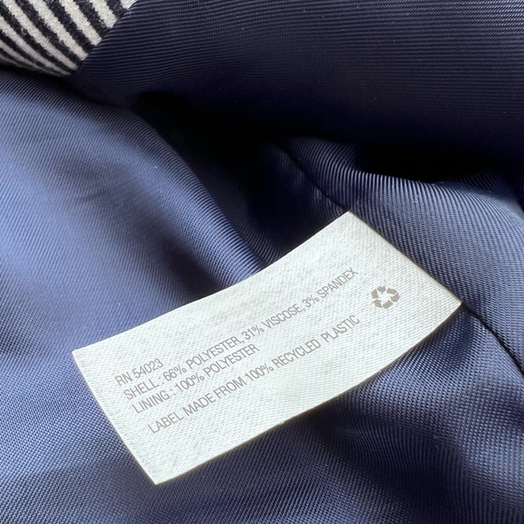 GAP The Academy Blazer Navy Blue and White Striped Size 12 - Picture 4 of 10